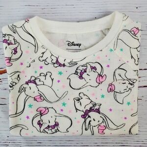 🔴 Disney Jumping Beans LS Raglan ALine Thermal Top Girl 24M White Dumbo NWT